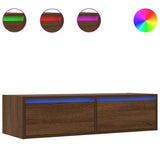 Mobile Porta TV con Luci LED Rovere Marrone 100X35,5x25 cm
