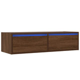 Mobile Porta TV con Luci LED Rovere Marrone 100X35,5x25 cm