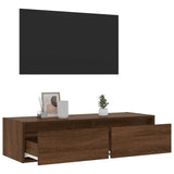 Mobile Porta TV con Luci LED Rovere Marrone 100X35,5x25 cm