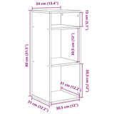 Libreria Rovere Sonoma 34x31x80 cm in Legno truciolato
