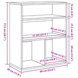 Libreria Rovere Sonoma 60x30x71,5 cm in Legno truciolato