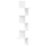 Scaffale Angolare Muro Bianco 32x32x127,5 cm Legno truciolato