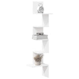 Scaffale Angolare Muro Bianco 32x32x127,5 cm Legno truciolato
