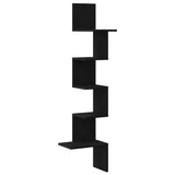 Scaffale Angolare Muro Nero 32x32x127,5 cm Legno truciolato
