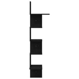Scaffale Angolare Muro Nero 32x32x127,5 cm Legno truciolato