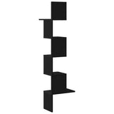 Scaffale Angolare Muro Nero 32x32x127,5 cm Legno truciolato