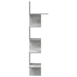Scaffale Angolare a Muro Grigio Cemento 32x32x127,5 cm