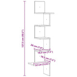Scaffale Angolare Muro Grigio Sonoma 32x32x127,5 cm Truciolato