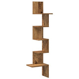 Mensola Angolare Legno Vecchio 32x32x127,5 cm Legno truciolato