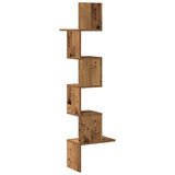 Mensola Angolare Legno Vecchio 32x32x127,5 cm Legno truciolato