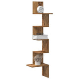 Mensola Angolare Legno Vecchio 32x32x127,5 cm Legno truciolato