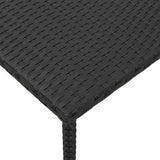 Tavolino da Giardino Rettangolare Nero 40x40x37 cm Polyrattan