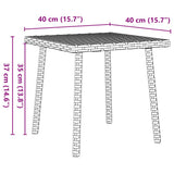 Tavolino da Giardino Rettangolare Nero 40x40x37 cm Polyrattan