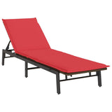 Lettino Prendisole con Cuscino Marrone in Polyrattan