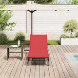 Lettino Prendisole con Cuscino Marrone in Polyrattan