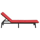 Lettino Prendisole con Cuscino Marrone in Polyrattan