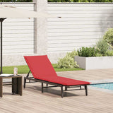 Lettino Prendisole con Cuscino Marrone in Polyrattan