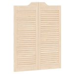 Porte a Battente 1-Paio Design a Lamelle 100x80cm Legno di Pino