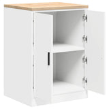 Armadietto da Garage Bianco 60x51x85 cm Legno Massello di Pino
