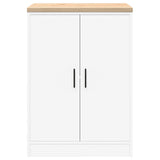 Armadietto da Garage Bianco 60x51x85 cm Legno Massello di Pino