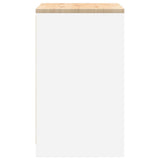 Armadietto da Garage Bianco 60x51x85 cm Legno Massello di Pino