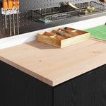 Armadietto da Garage Nero 60x51x85 cm in Legno Massello di Pino