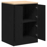 Armadietto da Garage Nero 60x51x85 cm in Legno Massello di Pino