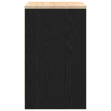 Armadietto da Garage Nero 60x51x85 cm in Legno Massello di Pino