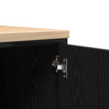 Armadietto da Garage Nero 60x51x85 cm in Legno Massello di Pino