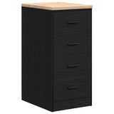 Armadietto da Garage Nero 40x51x85 cm in Legno Massello di Pino