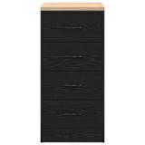 Armadietto da Garage Nero 40x51x85 cm in Legno Massello di Pino