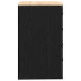 Armadietto da Garage Nero 40x51x85 cm in Legno Massello di Pino