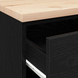 Armadietto da Garage Nero 40x51x85 cm in Legno Massello di Pino