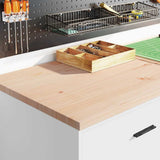 Armadietto da Garage Bianco 60x51x85 cm Legno Massello di Pino