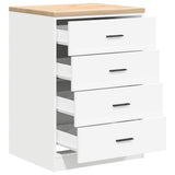 Armadietto da Garage Bianco 60x51x85 cm Legno Massello di Pino