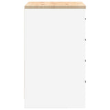 Armadietto da Garage Bianco 60x51x85 cm Legno Massello di Pino