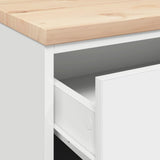 Armadietto da Garage Bianco 60x51x85 cm Legno Massello di Pino