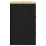 Armadietto da Garage Nero 60x51x85 cm in Legno Massello di Pino