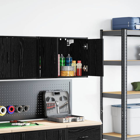 Pensile per Garage Nero in Legno truciolato