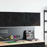 Pensili per Garage 2 pz Neri in Legno truciolato
