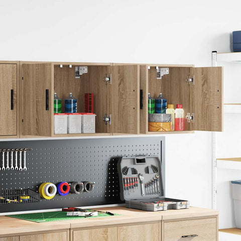 Pensili per Garage 2 pz Rovere Sonoma in Legno truciolato