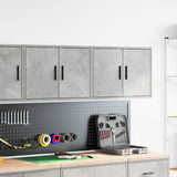 Pensili per Garage 2 pz Grigio Cemento in Legno truciolato