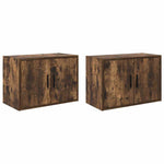 Pensili per Garage 2 pz Rovere Fumo in Legno truciolato