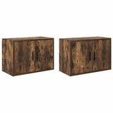 Pensili per Garage 2 pz Rovere Fumo in Legno truciolato