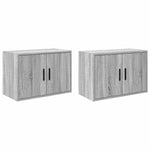 Pensili per Garage 2 pz Grigio Sonoma in Legno truciolato