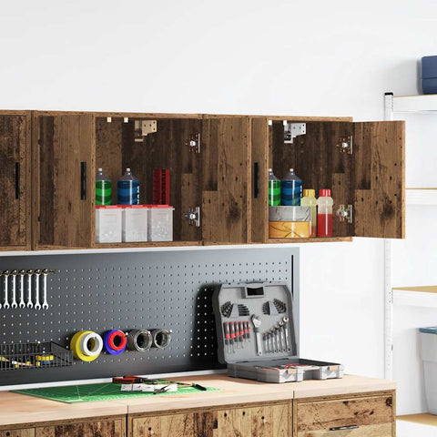Pensili per Garage 2 pz Legno Antico in Legno truciolato