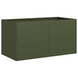 Fioriera Verde Oliva 80x40x40 cm in Acciaio Laminato a Freddo