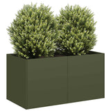 Fioriera Verde Oliva 80x40x40 cm in Acciaio Laminato a Freddo