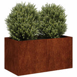 Fioriera Arrugginita 80x40x40 cm in Acciaio Corten