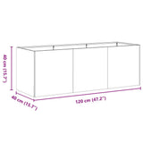 Fioriera Verde Oliva 120x40x40 cm in Acciaio Laminato a Freddo